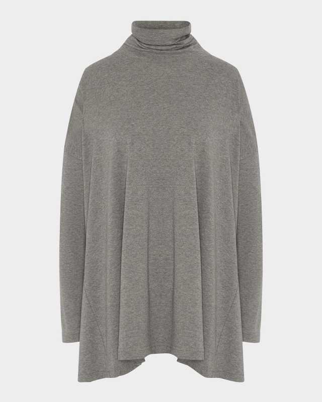 Side Paneled Scrunch-Neck Top (Long Length)